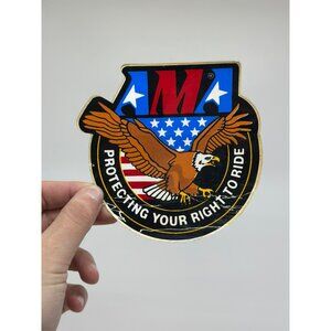 VTG AMA Motorcycle Decal Eagle Stars Shield Design Protecting Your Right Ride